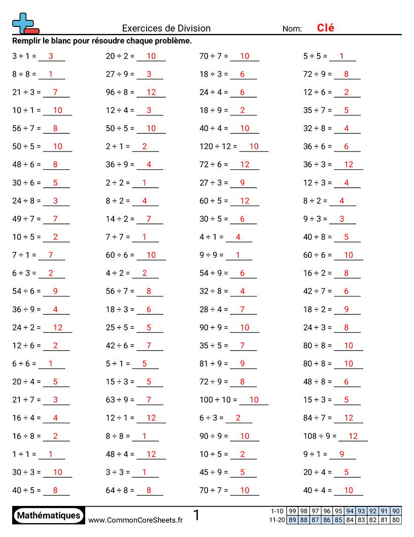 Fiches d'Exercices - Mixte worksheet