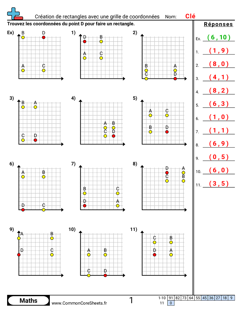 Fiches d'Exercices avec Repères Graphiques - creer-des-rectangles-avec-une-grille-de-coordonnees worksheet
