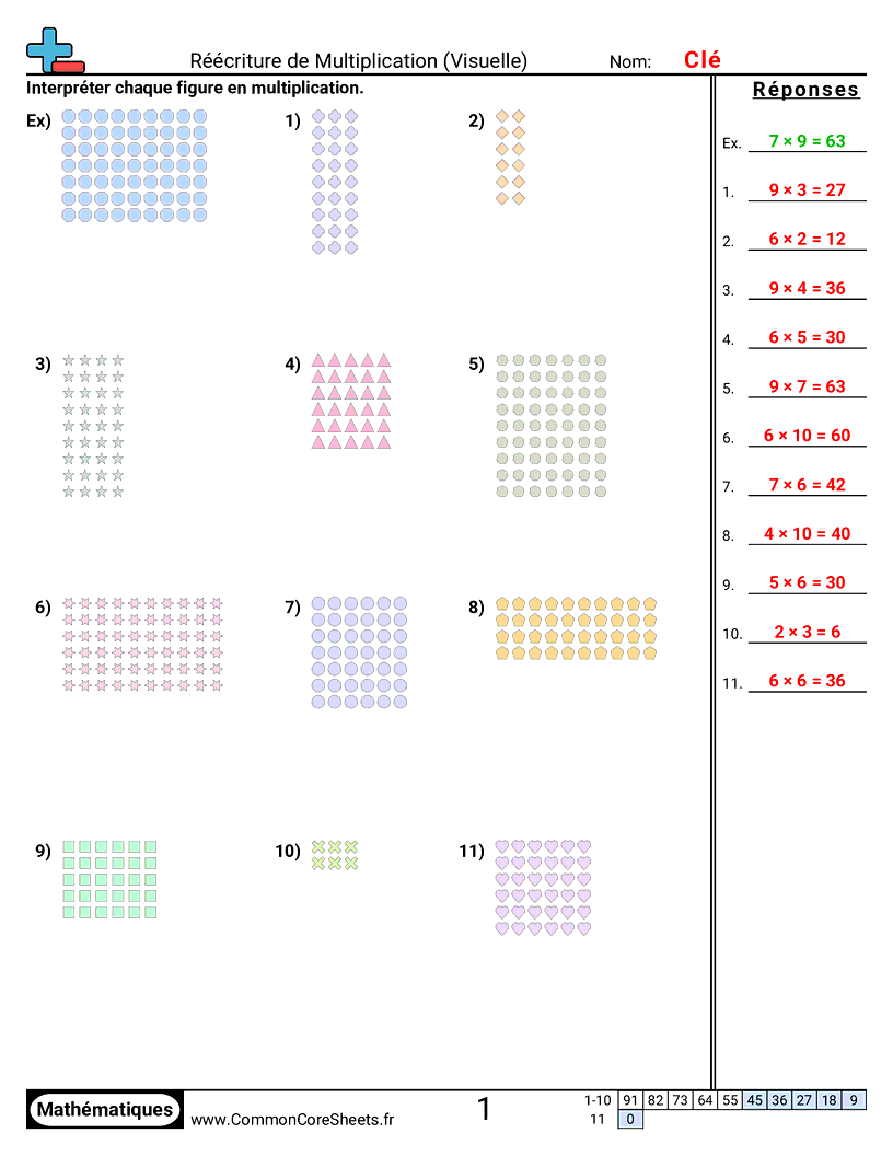 Fiches d'Exercices de Multiplications - reecrire-la-multiplication-visuel worksheet