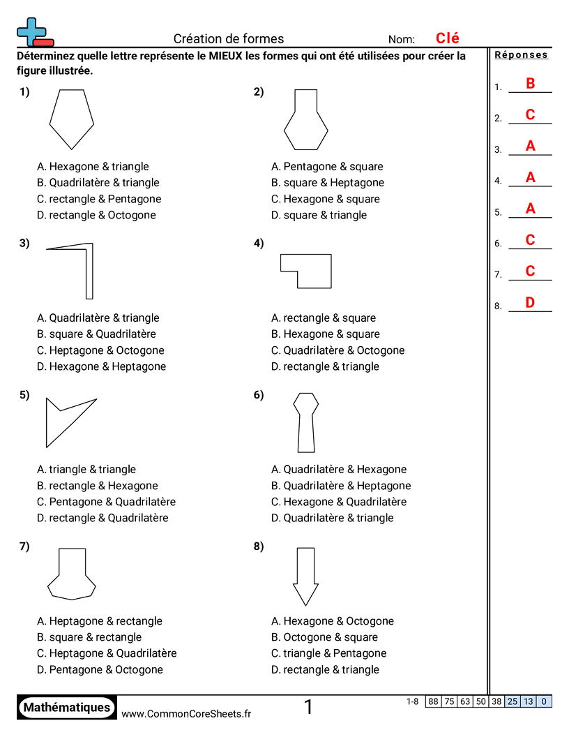 Fiches d'Exercices sur les Figures - Créer des formes worksheet
