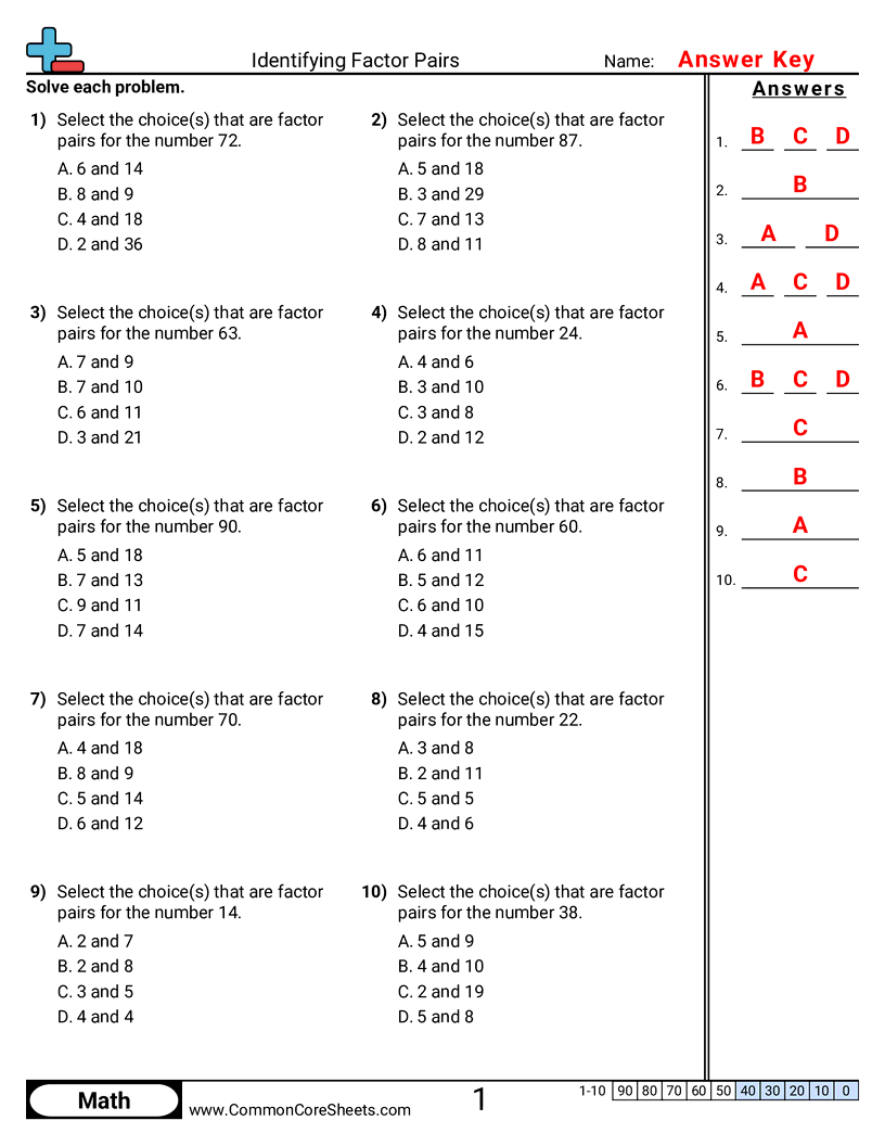 Related worksheet